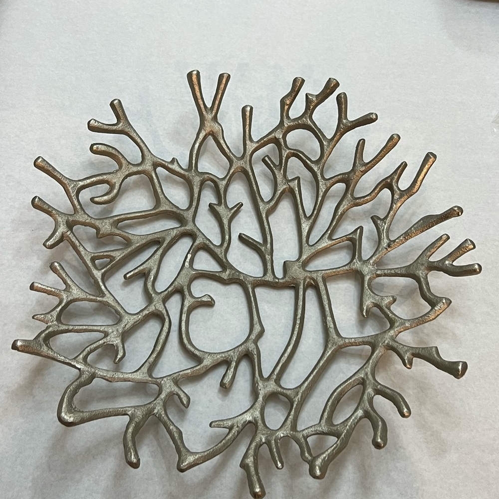 Abstract Display Metal Art Bowl Coastal Coral Reef Beach Home Decor Large - Picture 6 of 10